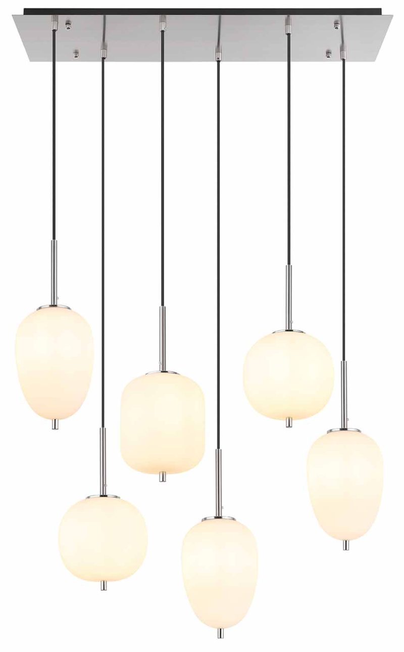 Klassieke hanglamp metaal nikkel Globo Blacky i - Afbeelding 2