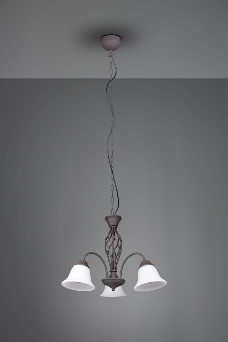 Klassieke hanglamp wit melkglas Rustica - Afbeelding 3