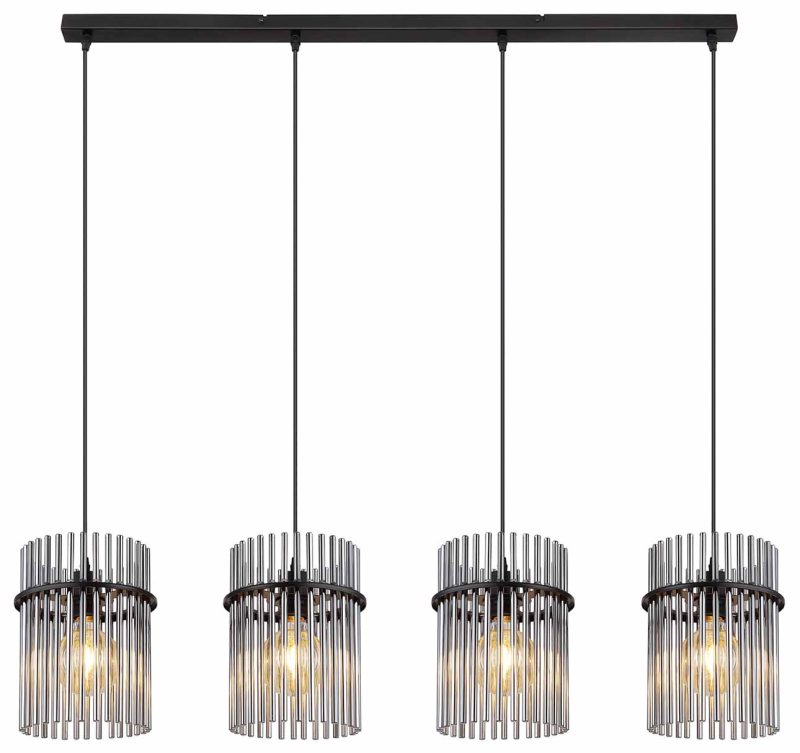 Klassieke hanglamp zwart metaal Globo Gorley - Afbeelding 2