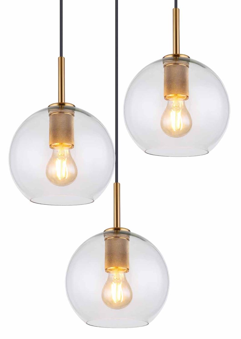 Klassieke messing bollen hanglamp Globo Adara - Afbeelding 2