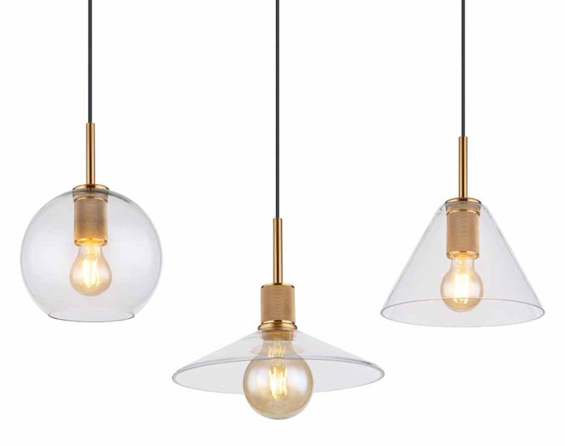 Klassieke messing hanglamp metaal Globo Adara - Afbeelding 3