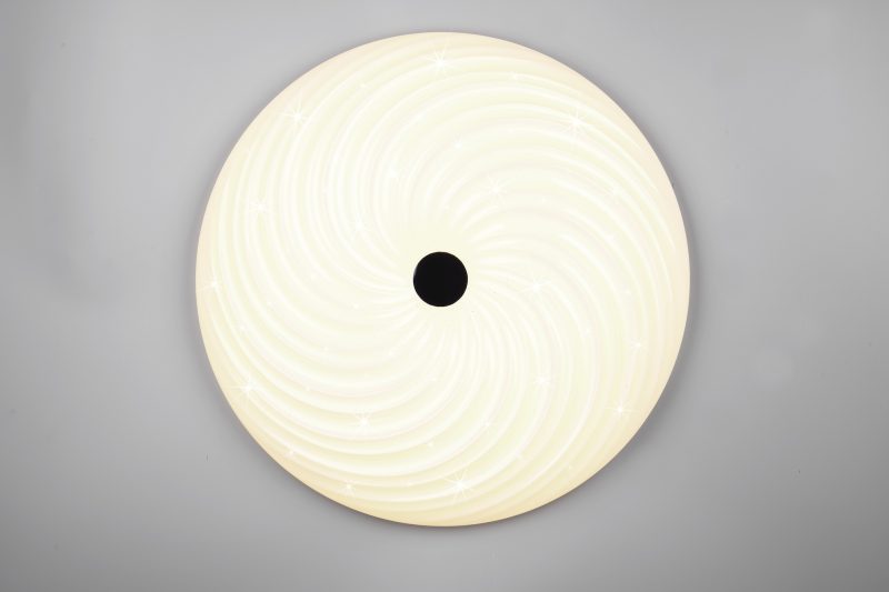 Klassieke witte plafonnière geribbeld glas Gravity - Afbeelding 2