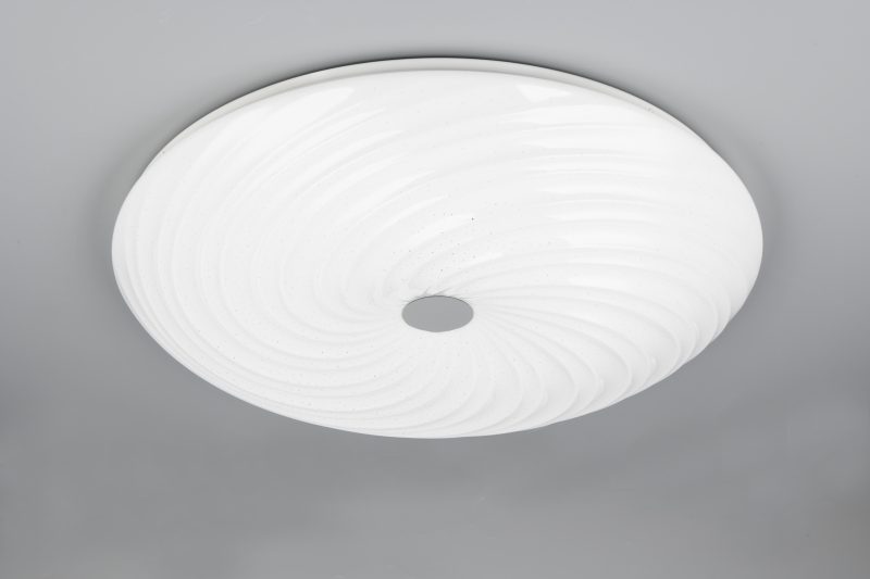 Klassieke witte plafonnière geribbeld glas Gravity - Afbeelding 4