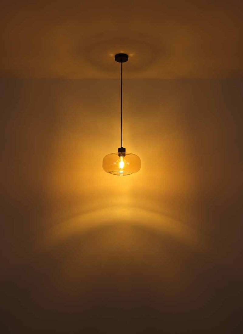 Klassieke zwart metalen glazen plafondlamp Globo Giuseppe - Afbeelding 3