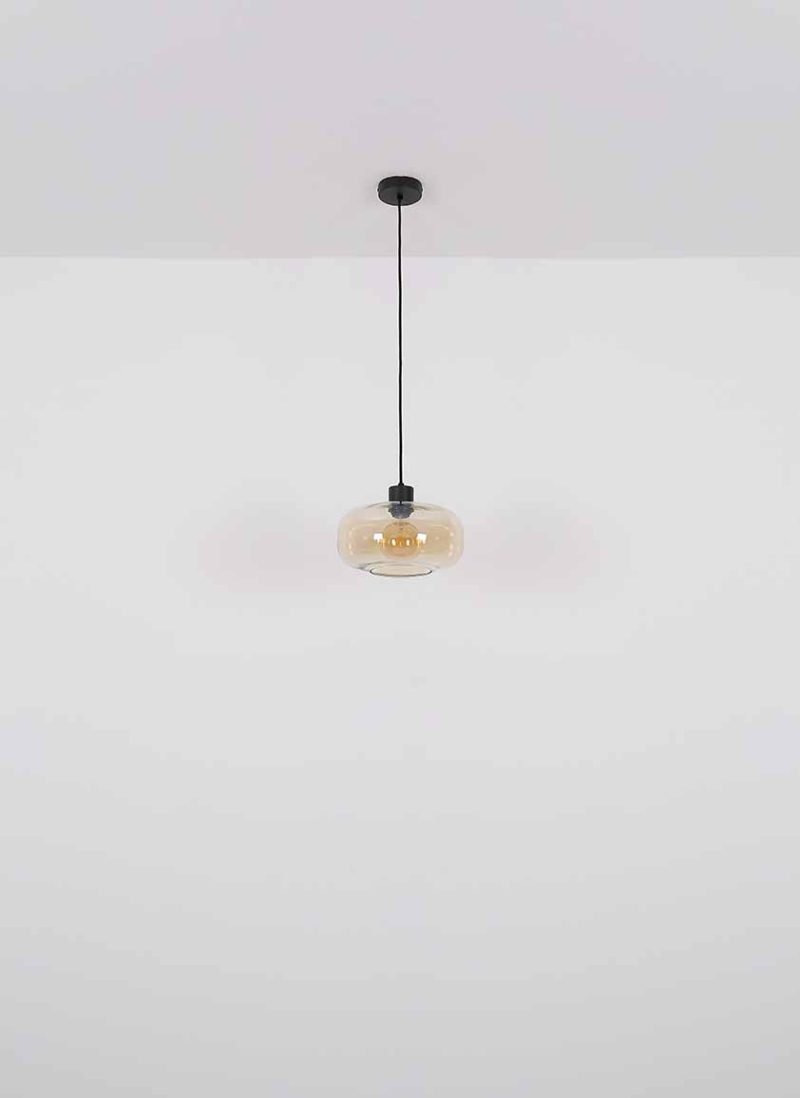 Klassieke zwart metalen glazen plafondlamp Globo Giuseppe - Afbeelding 5