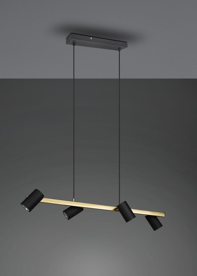 Klassieke zwarte hanglamp met goud Marley - Afbeelding 4