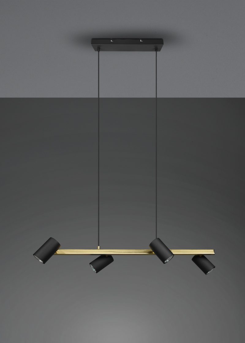 Klassieke zwarte hanglamp met goud Marley - Afbeelding 5