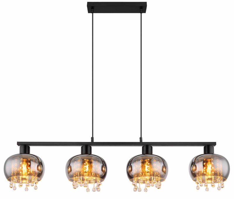 Klassieke zwarte hanglamp metaal Globo Corry - Afbeelding 2