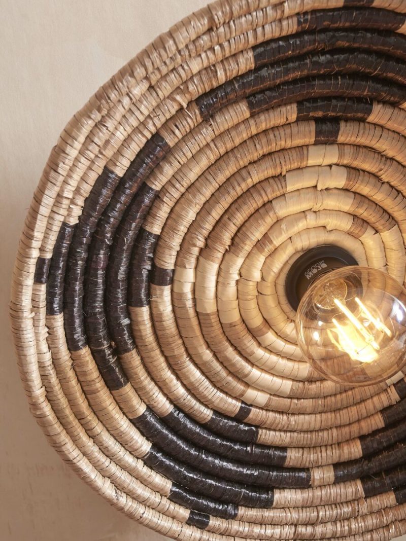 Koepelvormige zeegras plafondlamp naturel/zwart GOOD&MOJO Andros - Afbeelding 3