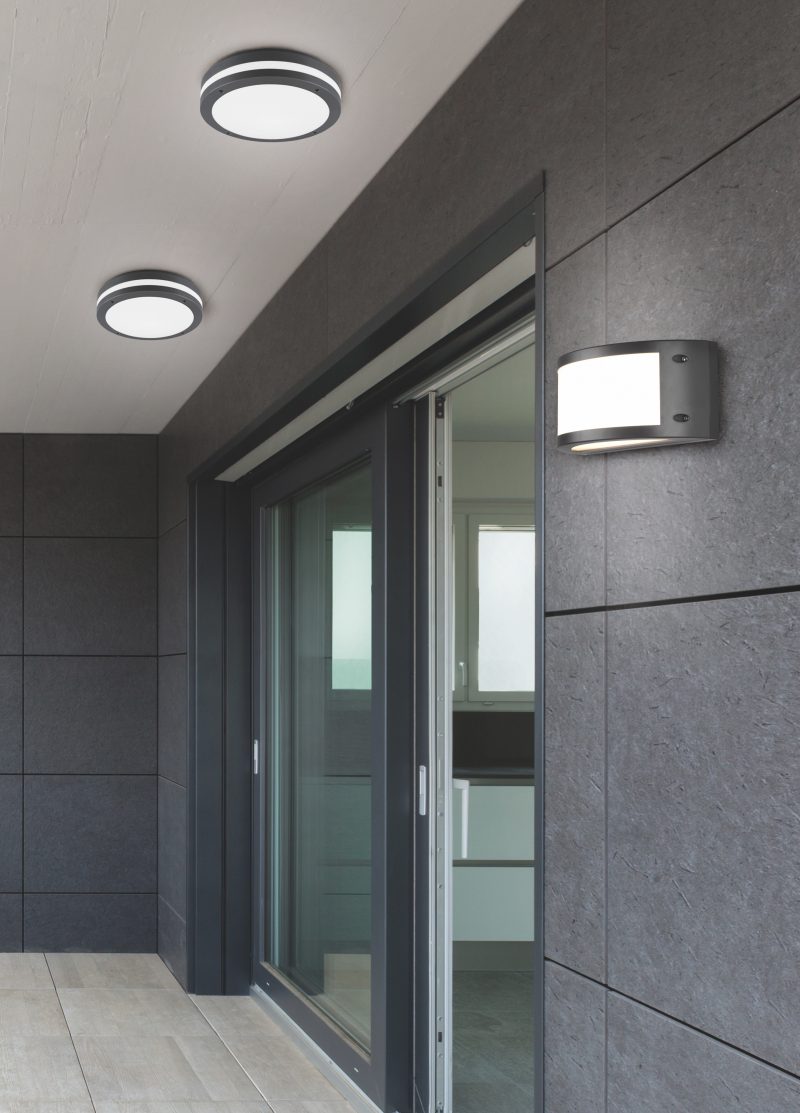 Kunststof halvemaanvormige buiten wandlamp antraciet Kendal - Afbeelding 3