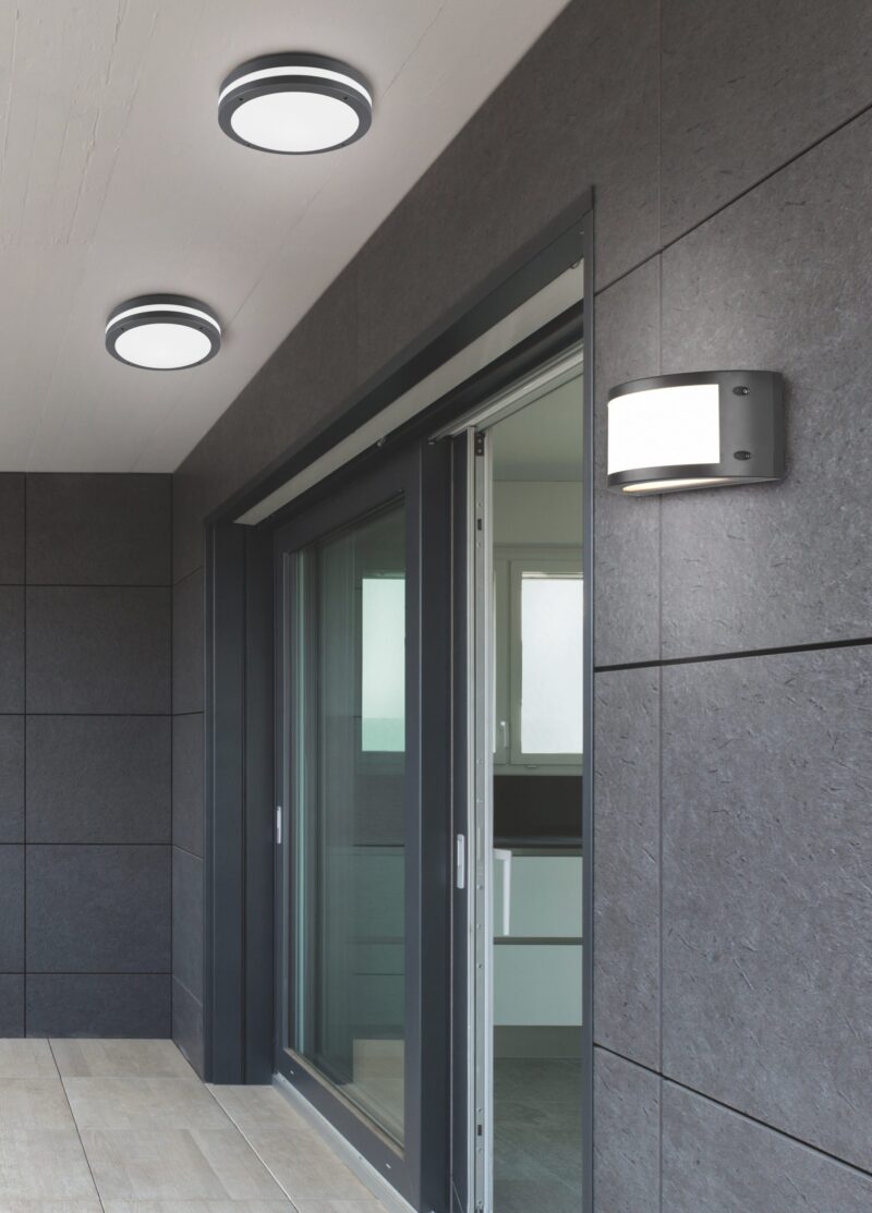 Kunststof halvemaanvormige buiten wandlamp antraciet Kendal - Afbeelding 3