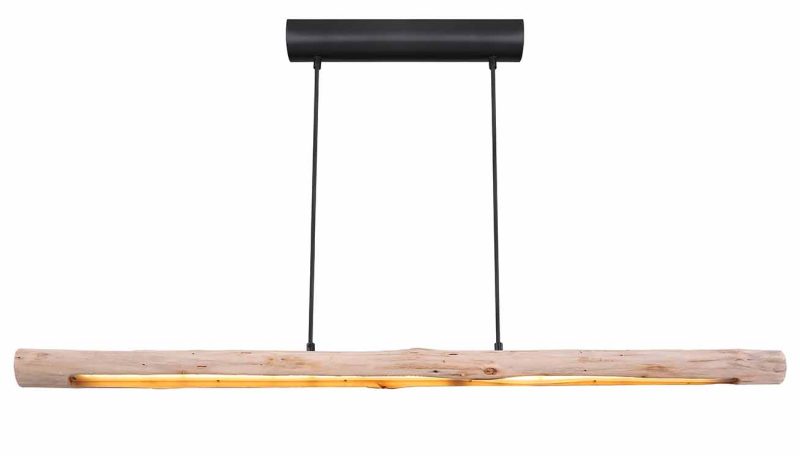 Landelijke balk hanglamp zwart Globo Mella - Afbeelding 2