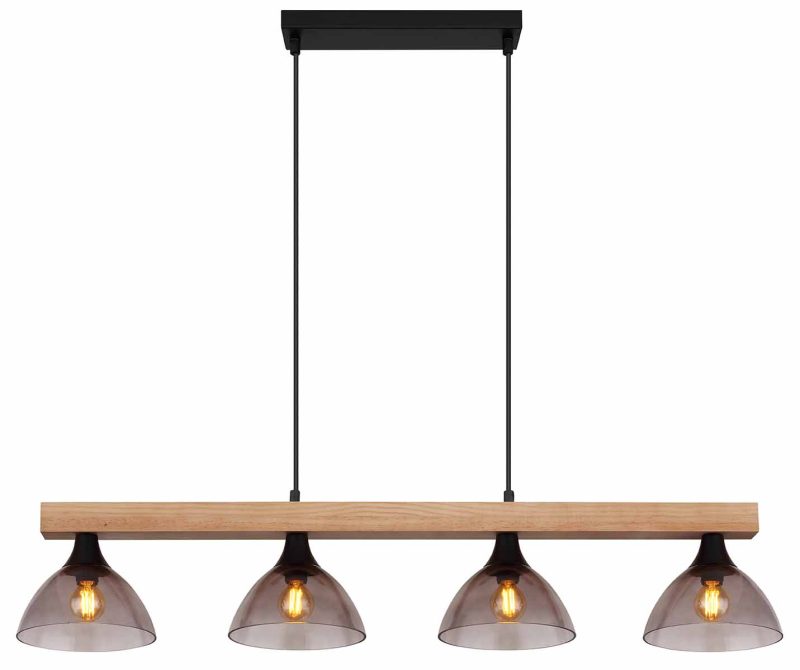 Landelijke hanglamp metaal zwart Globo Lindi - Afbeelding 2