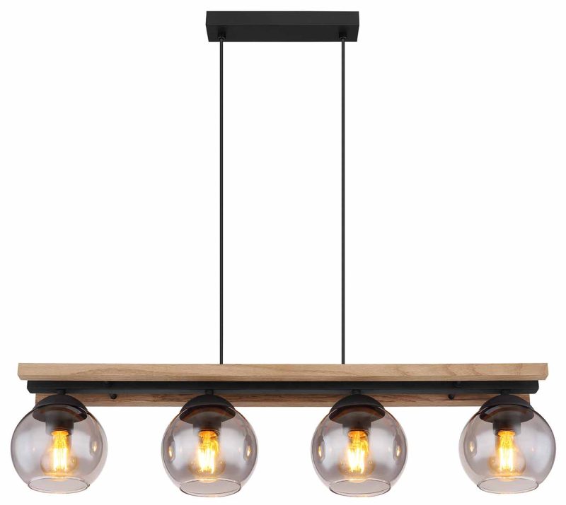 Landelijke metalen zwarte hanglamp Globo Conni - Afbeelding 2