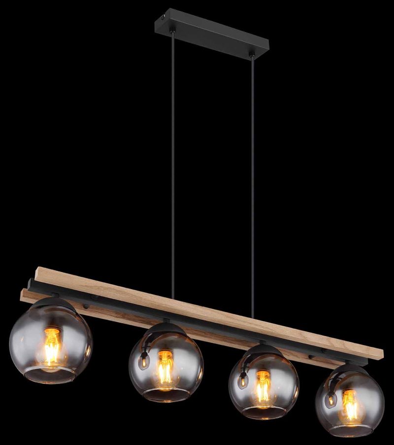 Landelijke metalen zwarte hanglamp Globo Conni - Afbeelding 4