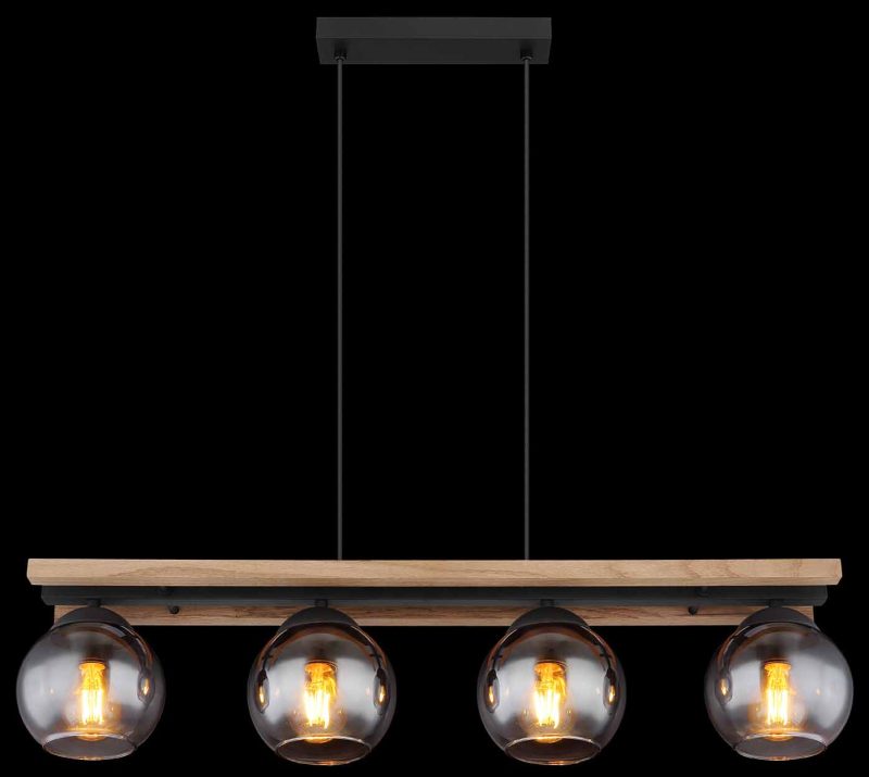Landelijke metalen zwarte hanglamp Globo Conni - Afbeelding 5