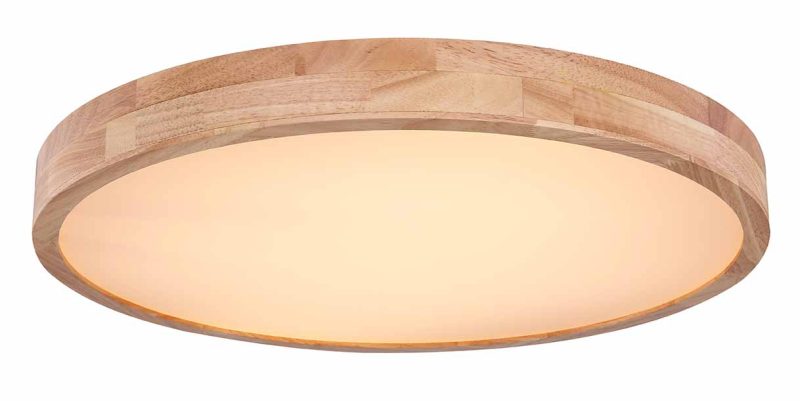 Landelijke ronde naturel plafondlamp Globo Rainer - Afbeelding 3