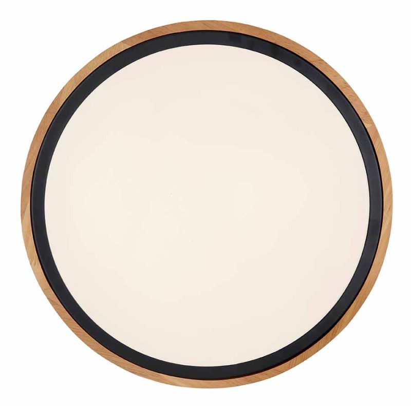 Landelijke ronde zwarte plafondlamp Globo Bruno - Afbeelding 2