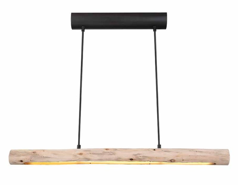 Landelijke zwart metalen hanglamp Globo Mella - Afbeelding 2