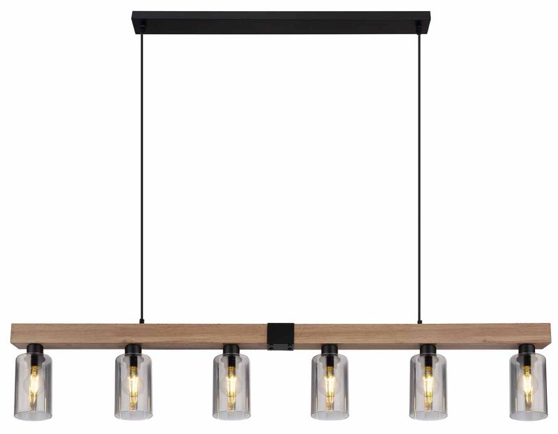 Landelijke zwarte metalen hanglamp Globo Hadera - Afbeelding 2
