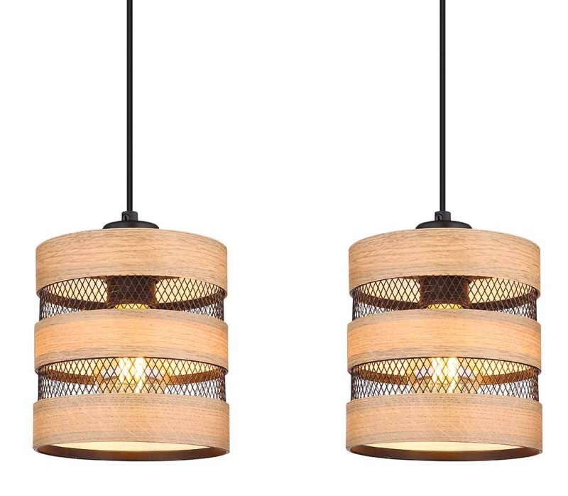 Landelijke zwarte metalen hanglamp Globo Soeni - Afbeelding 3