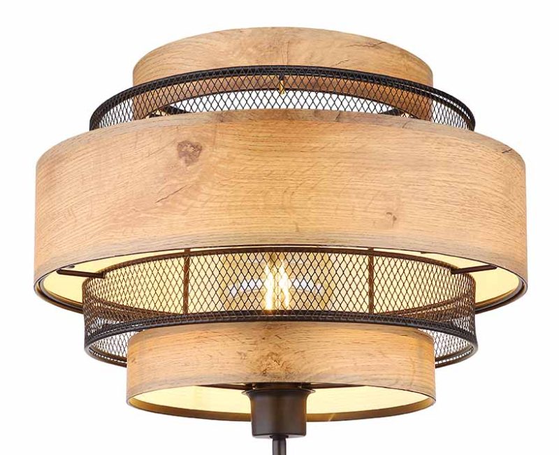 Landelijke zwarte metalen vloerlamp Globo Soeni - Afbeelding 3