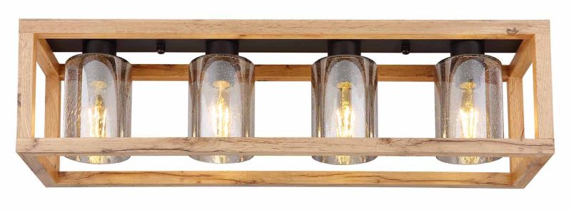 Landelijke zwarte retro plafondlamp Globo Pettey - Afbeelding 2