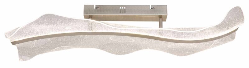 Langwerpige golvende plafondlamp nikkel/transparant Globo Saque - Afbeelding 2