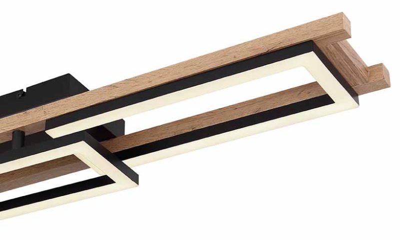 Langwerpige zwarte moderne plafondlamp Globo Illa - Afbeelding 4