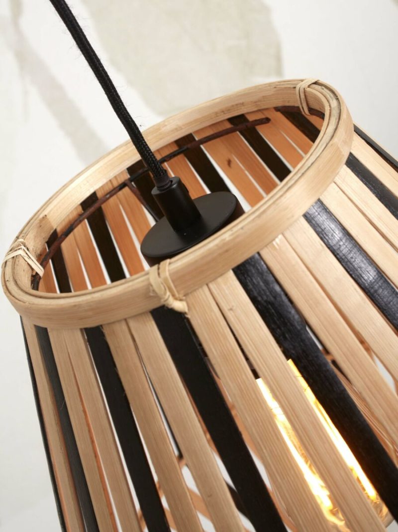 Lantaarn vloerlamp naturel/zwart bamboe GOOD&MOJO Merapi - Afbeelding 3