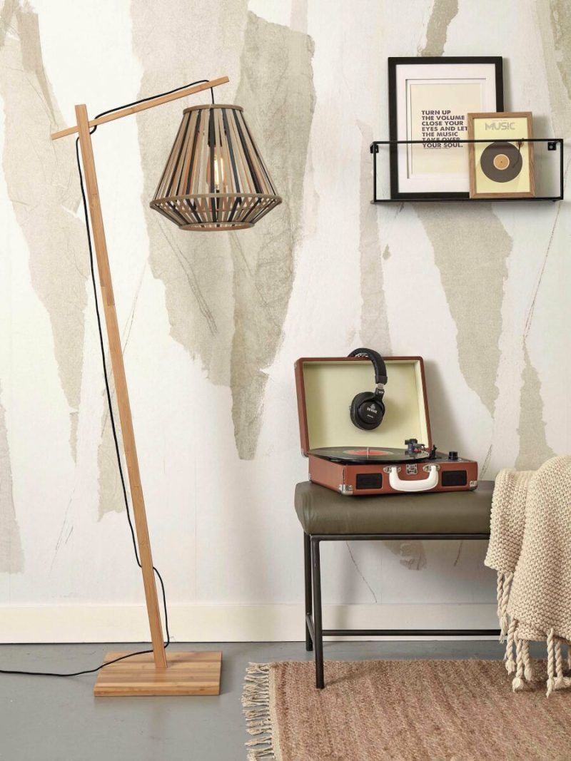 Lantaarn vloerlamp naturel/zwart bamboe GOOD&MOJO Merapi - Afbeelding 5
