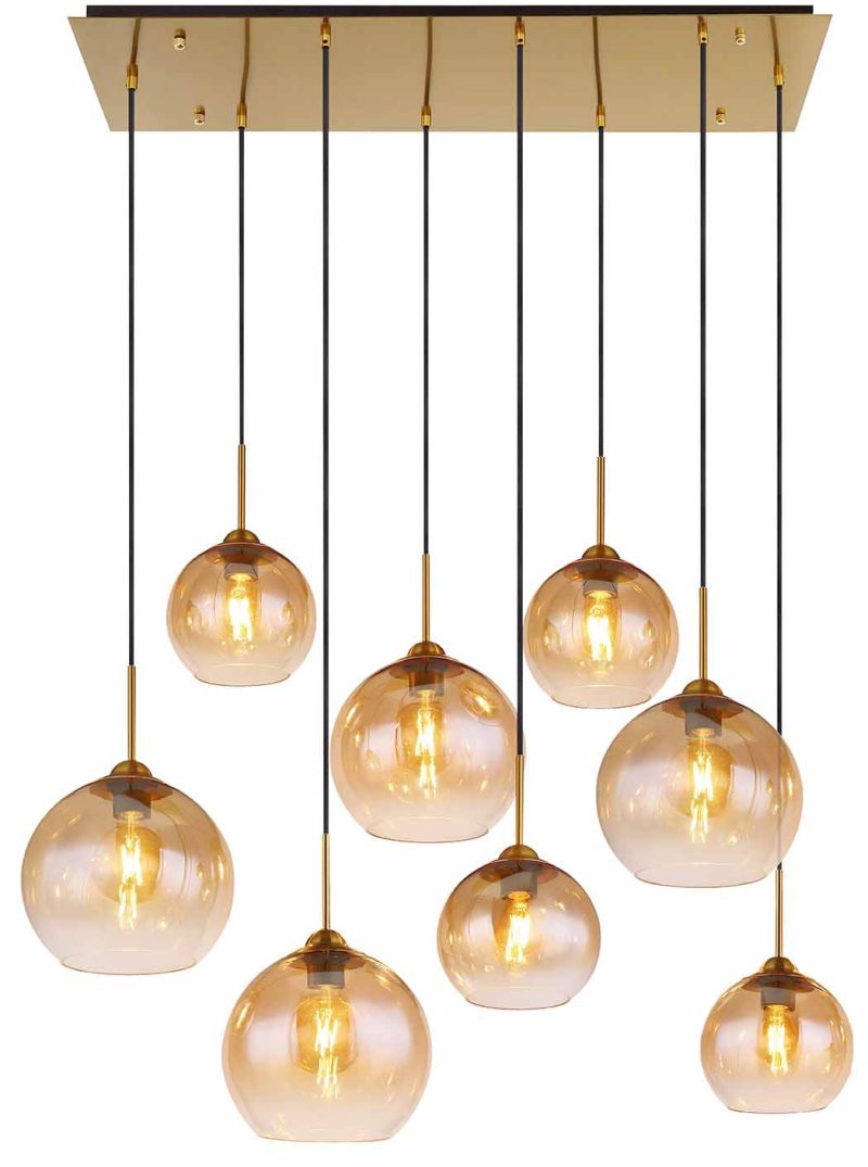 Messing hanglamp klassieke bollen Globo Jamessa - Afbeelding 2