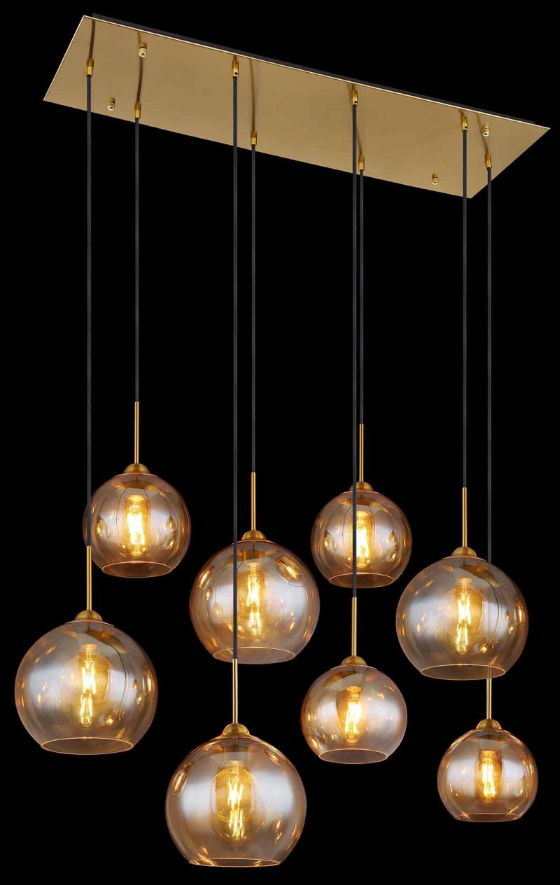 Messing hanglamp klassieke bollen Globo Jamessa - Afbeelding 4