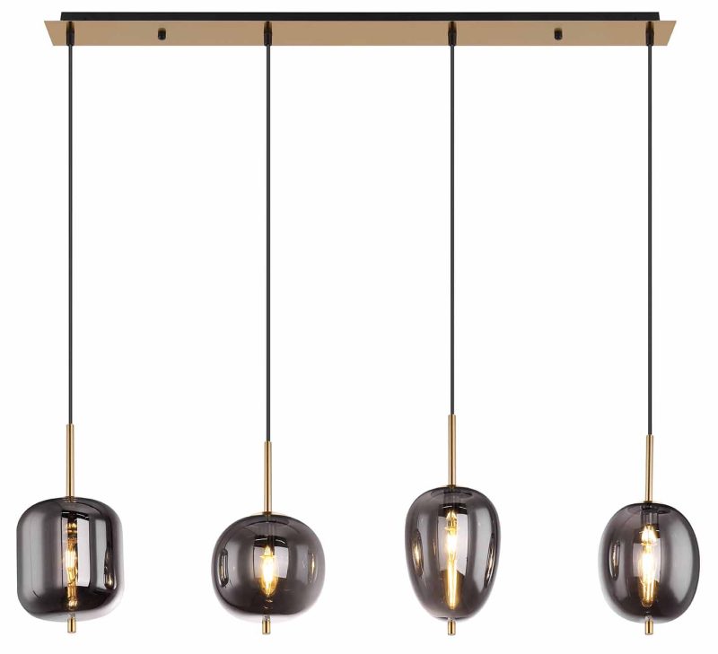 Messing hanglamp metaal modern Globo Blacky i - Afbeelding 2
