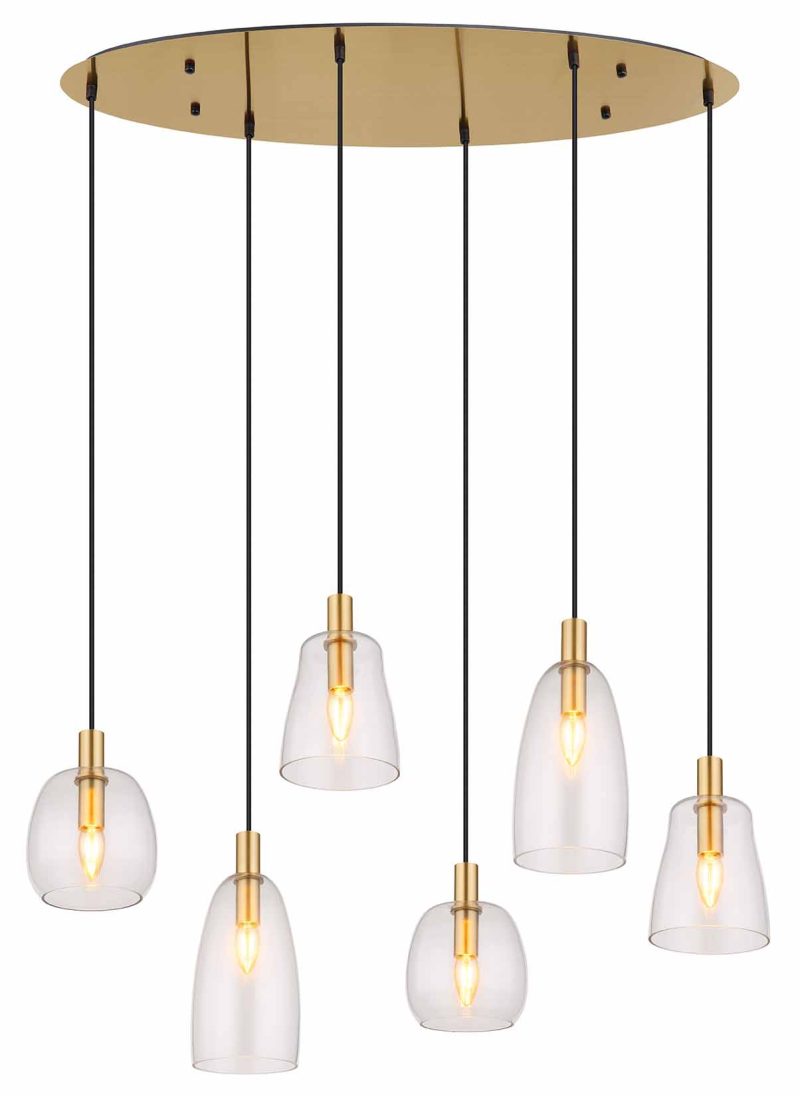 Messing klassieke hanglamp metaal Globo Garri - Afbeelding 2