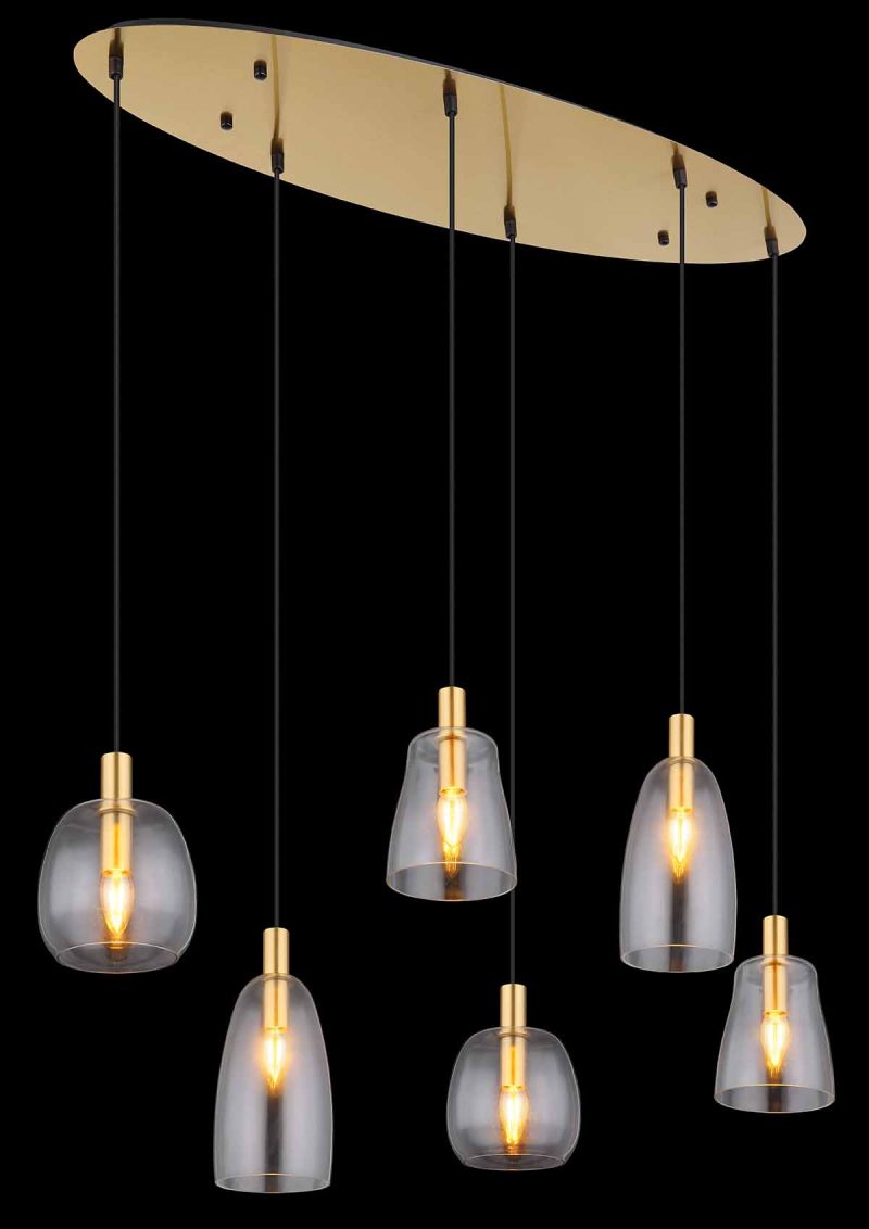 Messing klassieke hanglamp metaal Globo Garri - Afbeelding 4