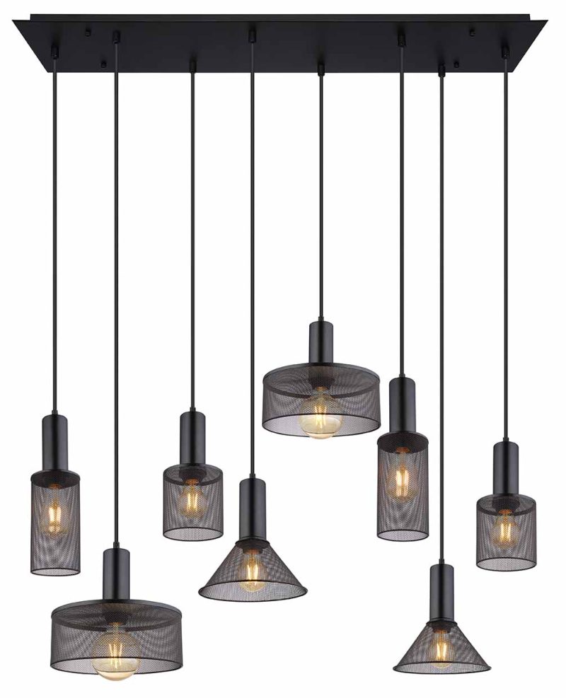 Metaal gaas zwarte retro hanglamp Globo Jedd - Afbeelding 2