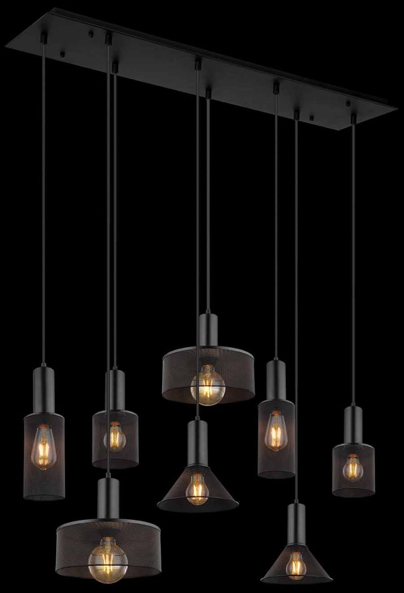 Metaal gaas zwarte retro hanglamp Globo Jedd - Afbeelding 4