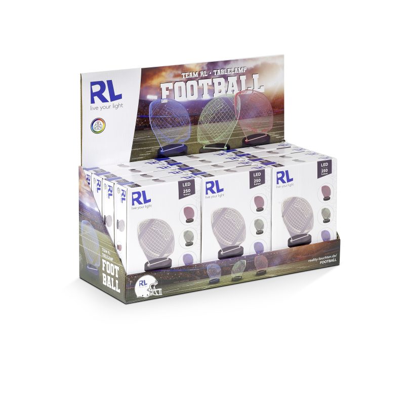 Metaal/acryl tafellamp chroom rugbybal kleurinstelbaar  Football - Afbeelding 5