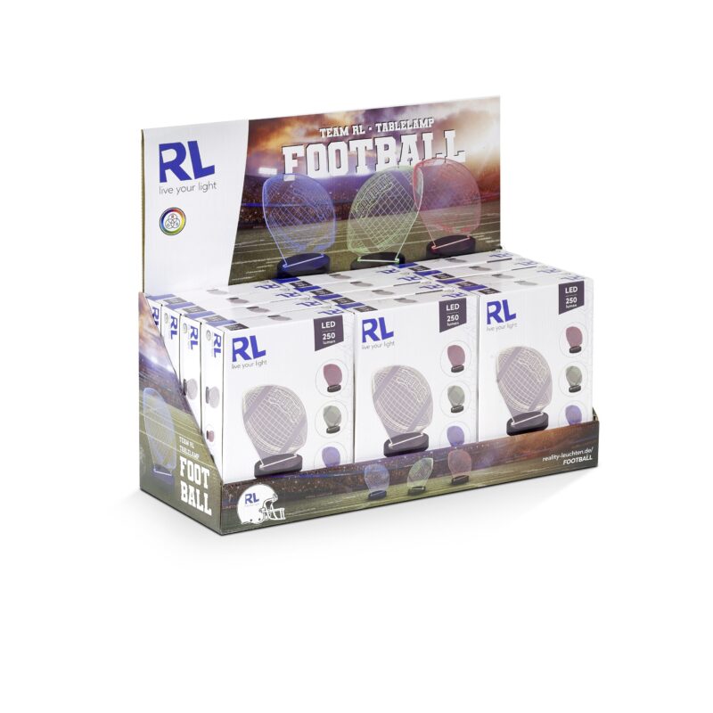 Metaal/acryl tafellamp chroom rugbybal kleurinstelbaar  Football - Afbeelding 5