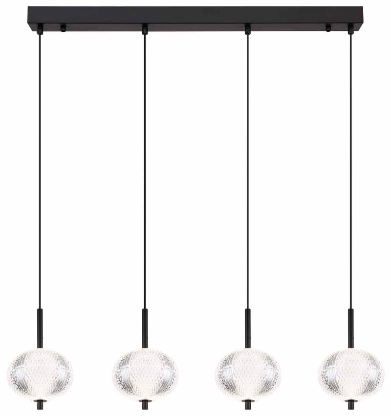 Metalen glazen zwarte moderne hanglamp Globo Aida - Afbeelding 2