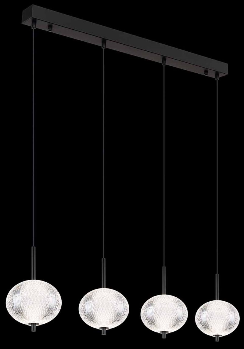Metalen glazen zwarte moderne hanglamp Globo Aida - Afbeelding 4