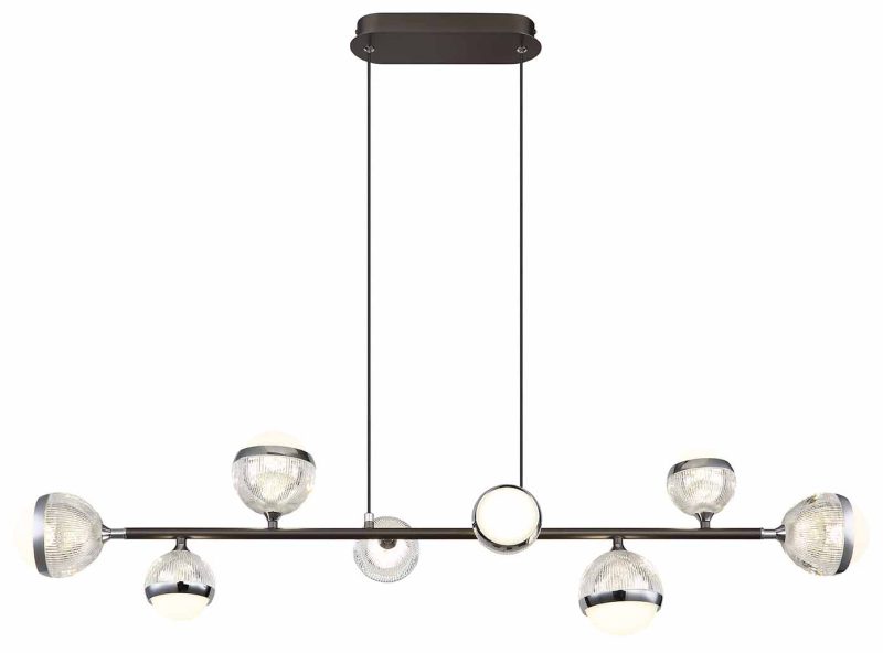 Metalen hanglamp 8-acrylglasbol antraciet/chroom L Globo Untsy - Afbeelding 2
