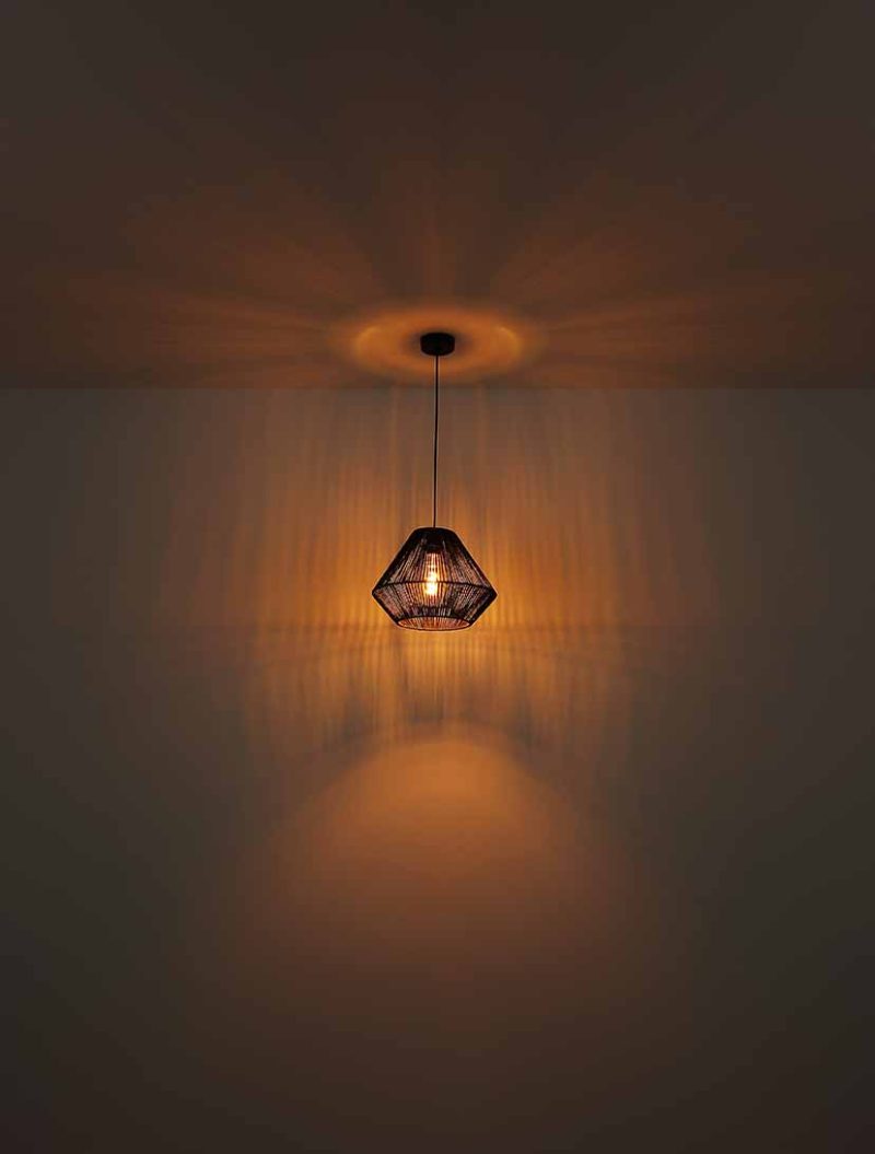 Metalen hanglamp Boheems zwart Globo Houdini - Afbeelding 4