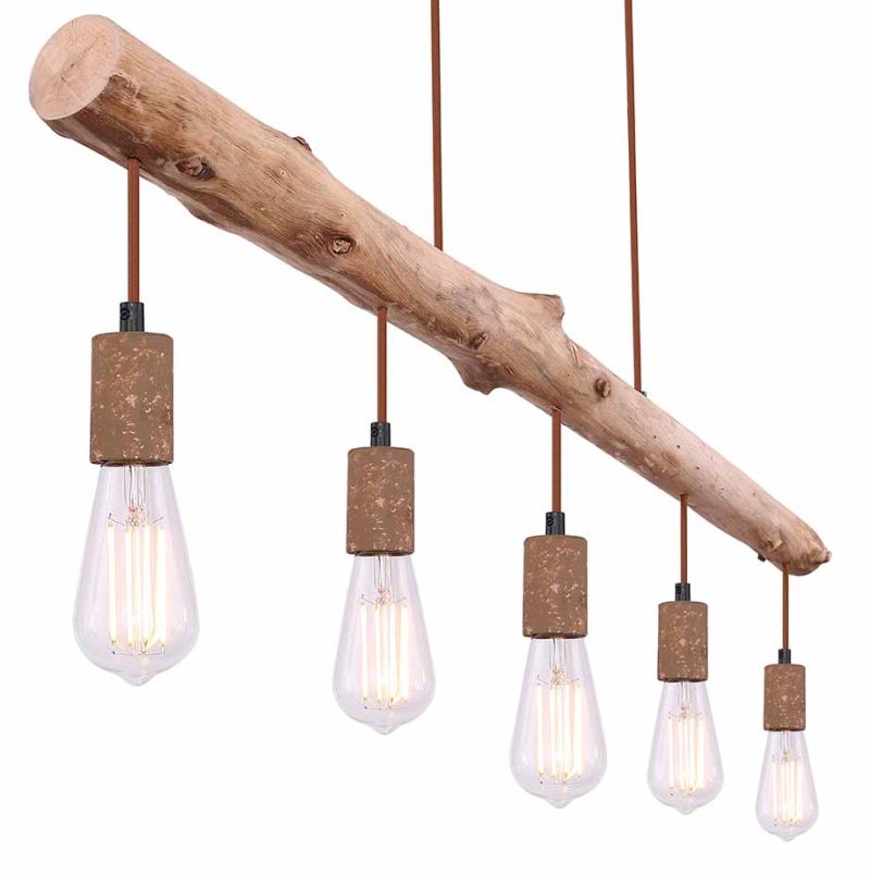 Metalen hanglamp landelijk bruin Globo Jakob - Afbeelding 3