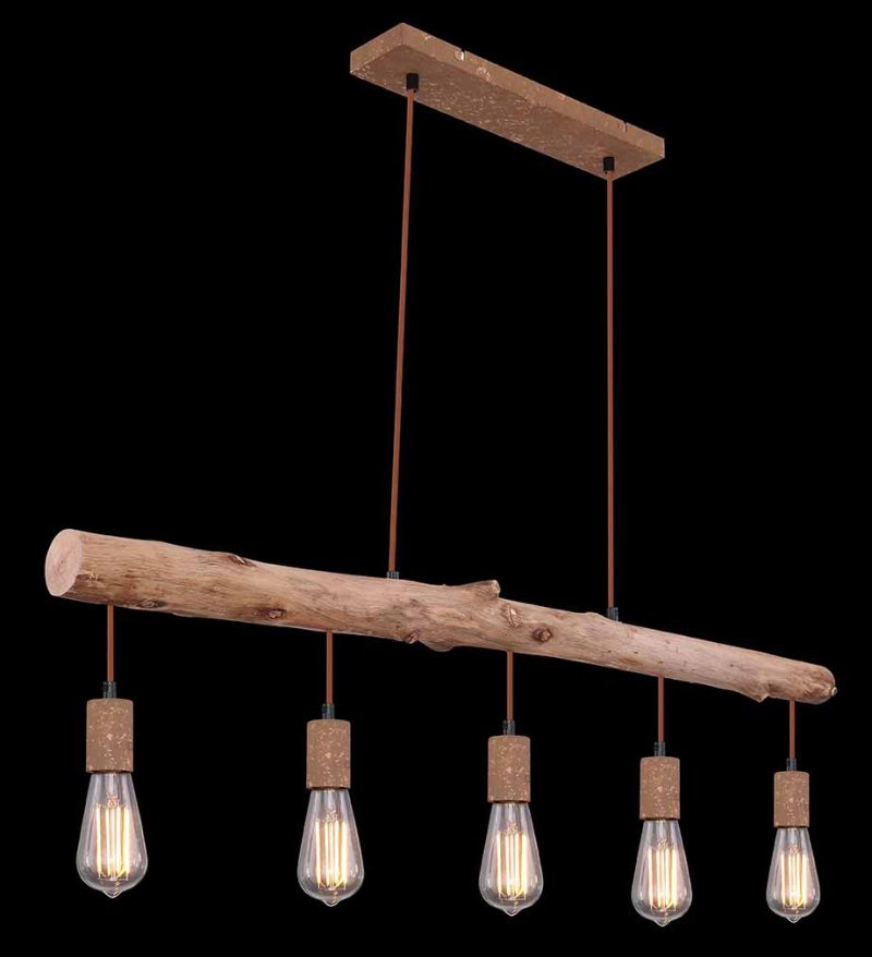 Metalen hanglamp landelijk bruin Globo Jakob - Afbeelding 5