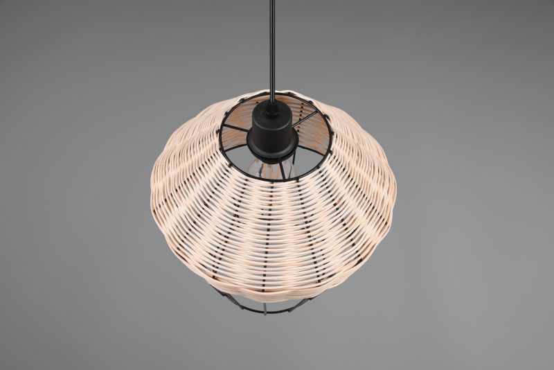 Metalen hanglamp large rotanvlechtwerk naturel Borka - Afbeelding 4