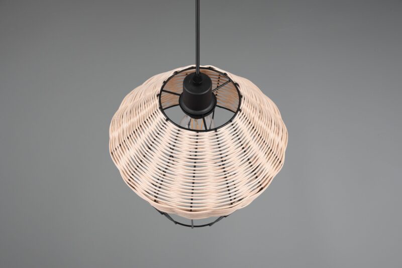 Metalen hanglamp large rotanvlechtwerk naturel Borka - Afbeelding 4