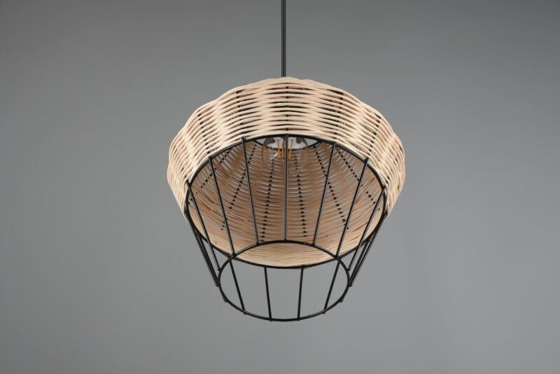 Metalen hanglamp large rotanvlechtwerk naturel Borka - Afbeelding 5