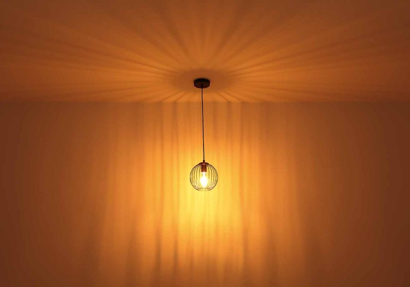 Metalen hanglamp retro zwart Globo Eusebius - Afbeelding 4